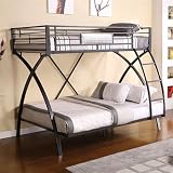 Twin/Full Bunk Bed in Chrome & Dark Gray Finish by Furniture of America