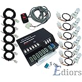 Ediors&reg; 6 HID Bulbs 120w Hide-a-way Emergency Hazard Warning Headlight Truck Strobe Light Kit System