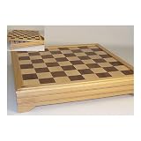 Inlaid Walnut and Beechwood Chest with Removable Chess Board and Dividers