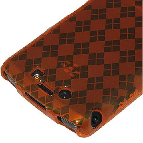 Amzer Luxe Argyle Skin Case with Screen Protector for BlackBerry Storm 2 9550 (Orange)