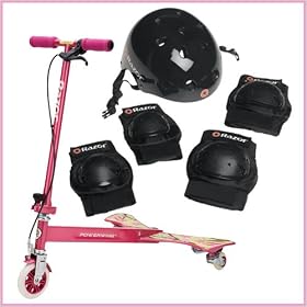 Razor Powerwing Sweet Pea Scooter with Child Helmet and Pad Set Bundle