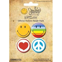 Smileys - Icons, 4 X 38mm Buttons Button Pack (15 x 10cm)