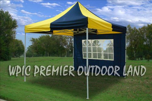 10x10 Pop up 4 Wall Canopy Party Tent Gazebo Ez Yellow/purple
