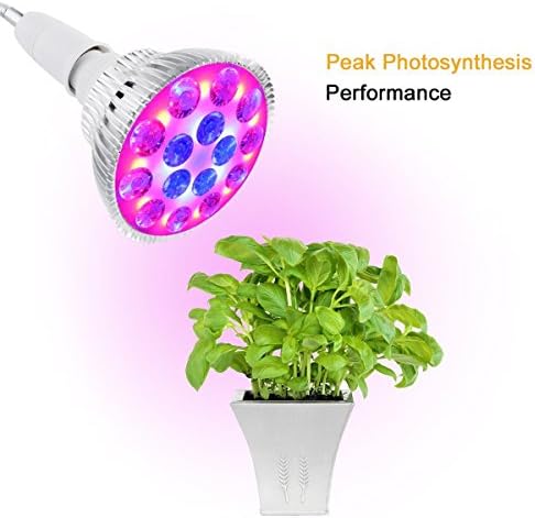 GLED® E27 15W LED Plant Grow Lights Bulb for Hydroponic Garden Greenhouse Indoor Plants Seedlings Tomato Cactus - 4 blue & 8 red