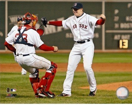 Jon Lester Red Sox No Hitter w/Varitek 8x10
