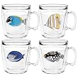 Aquarium Fish 12 oz Insulated Coffee Mug Set, Clear (4 designs)