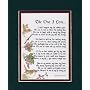 "The One I Love" Touching 8x10 Poem, Double-matted In Dark Green/Burgundy, And Enhanced With Watercolor Graphics.