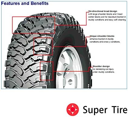 FREE PASSER 2pcs New 33X12.5R20LT 114Q Mud Terrain Tires CT404 Pattern 53-40419A