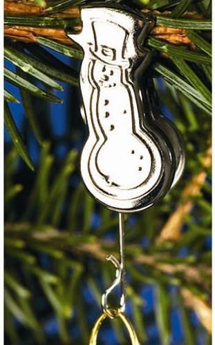 Sure Grip Christmas Ornament Clips-Silver Snowman-Free Shipping!