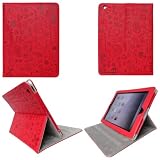 iPad 2 Smart Cute PU Leather Case LW-RE (Red)