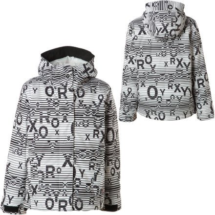 Roxy Glider Jacket â€“ Girlsâ€™ Black/White Teenie Moonlight