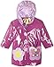 Kidorable Purple Butterfly PU All-Weather Raincoat for Girls With Fun Flowers and Butterflies