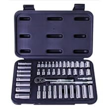 Advanced Tool Design Model  ATD-1200  44 Piece 1/4" Drive Chrome Socket Set, SAE and Metric In Blow Molded Case