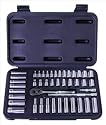 Ratchet wrench Advanced Tool Design Model ATD-1200 44 Piece 1/4" Drive Chrome Socket Set, SAE and Metric In Blow Molded Case
