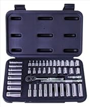 Advanced Tool Design Model ATD-1200 44 Piece 1/4" Drive Chrome Socket Set, SAE and Metric In Blow Molded Case