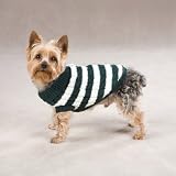 XL Green Striped Knit Cabin Turtleneck Dog Sweater