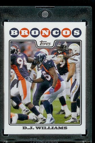 2008 Topps # 226 D.J. Williams - Denver Broncos - NFL Trading Cards in a Protective Display Case!