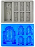 Star Wars Han Solo In Carbonite & R2-D2 Silicon Ice Cube Tray Set Of 2