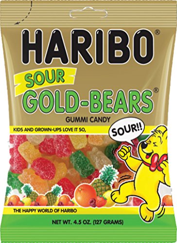 Haribo Sour Gold-Bears Gummi Candy Bag (4.5 oz/127g) (12 Bags)