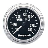 Sunpro CP7975 Mechanical Water Temperature Gauge - Black Dial