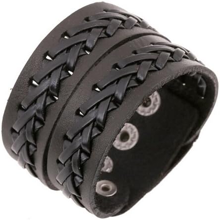 MyTime Bracelet New Trendy Braided Men Bangles Double Layers Buckles Wide Genuine Leather Cuff Bracelet Wristband pulseira masculina bijoux