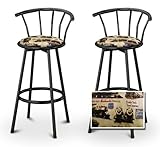 2 Union Pacific Train Themed Specialty / Custom Black Barstools with Backre ....