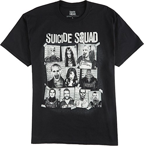 Suicide Squad Group Cork Board Men's Black Shirt
