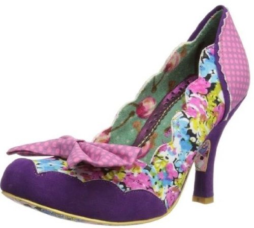 Irregular Choice Beach Trip Purple Multi Floral Womens Hi Heel Court Shoes-4