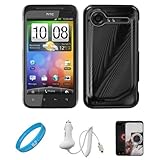 Black Metallic Cosmo Wave Design Protective Snap-On Case Cover for HTC Droi ....