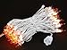 Novelty Lights 50 Feet 100 Bulb Incandescent Mini Light String, Amber with 6-Inch Spacing on White Wire, UL Listed Commercial Grade Indoor/Outdoor Mini Lights, Connectable End-to-End