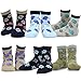 TeeHee Kids Boys Cotton Fashion Fun Crew Socks 6 Pair Pack (6-8Y, Skulls)