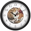 Pembroke Welsh Corgi Wall Clock by WatchBuddy Timepieces (Black Frame)