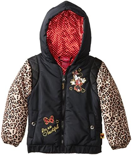 Millenium Little Girls' Minnie Mouse Leopard Jacket, Black/Brown, 3T