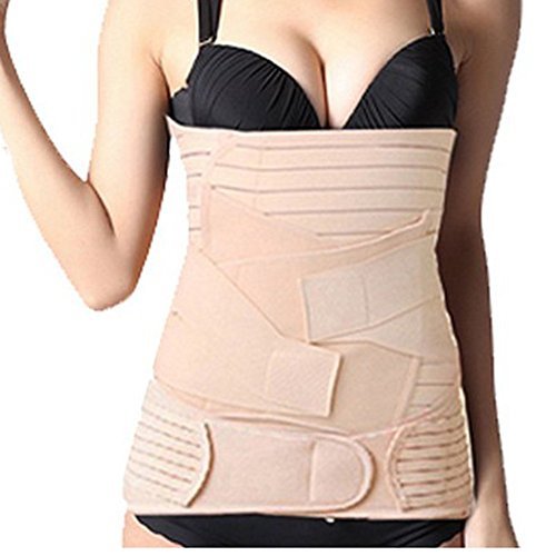 Outop 3 in 1 Postpartum Support Postpartum Abdomen with Pelvis Belt Gastric Belt Combined Breathable Recovery Belly Waist Belt Shaper for Women and Maternity