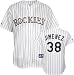 Ubaldo Jiminez Jersey: Adult 2010 Majestic Home Pinstripe Replica #38 Colorado Rockies Jersey