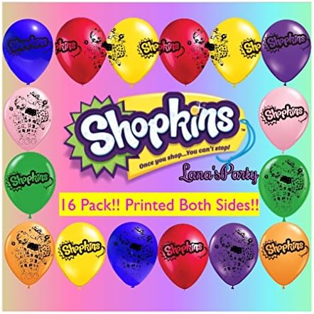 Style A ❤ 16 Lot of Shopkins 12" Latex Birthday Party Balloon ❤ Balloons