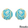 ROSATO Made in Italy Majestic Earrings With Cubic zirconia Made in Blue Enamel and 14K/925 Gold plated Silver. Total item weight 5.8g Length 14mm
