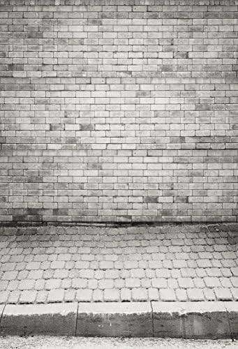 5x7ft Gray Brick Wall Backgrounds Brick Floor Wrinkle free Photography Backdrops for Wedding wd1392