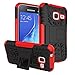 Samsung Galaxy J1 mini Case, IVSO Samsung Galaxy J1 mini Case Hybrid KickStand Case for Samsung Galaxy J1 mini Smartphone (Red)
