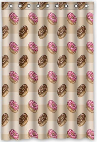 Amazing fond Donut Design Shower Curtain Bath Decor Curtain 48 " x 72 "