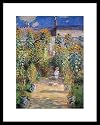 Garden At Vetreuil Claude Monet Art Framed Poster Print - 11" X 14"