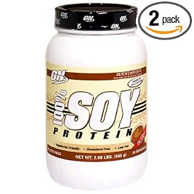 Optimum Nutrition 100% Soy Protein, Dutch Chocolate, 2.08lbs-Ounce Tubs (Pack of 2)