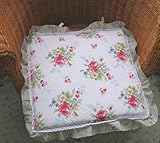 Shabby and Vintage Style Wild Rose Quilted Chair Pads with Filling
