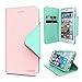 iPhone 6S Case, Cellto PU Leather Wallet Cover Stand and Reversible Magnetic Flap Flip Cover for Apple iPhone 6 (2014) / iPhone 6S (2015) - Baby Pink/Mint