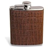 Croc Style Leather Flask