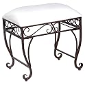 Scroll Bench - Bronze with Off-White Cushion