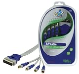 HQ 1.5m Standard SCART Male to 3x RCA Male to S-Video Male with Switch Cable