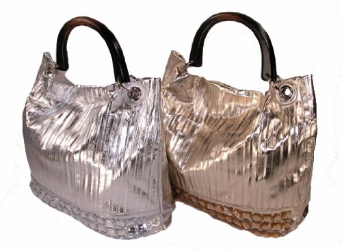 ADA - Pleated Lamay Slouch Hobo Bag with Wood Handle by Eliebags