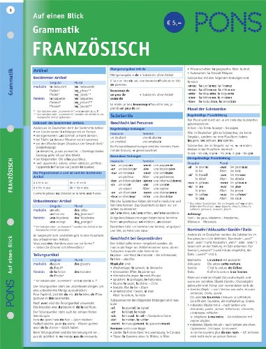 Buch - Cover PONS Grammatik auf einen Blick. Französisch - Krystelle Jambon - PONS GmbH