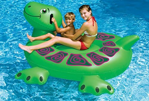 Swimline 90622 Swimming Pool Kids Inflatable Giant Rideable Turtle Float Toy 74"